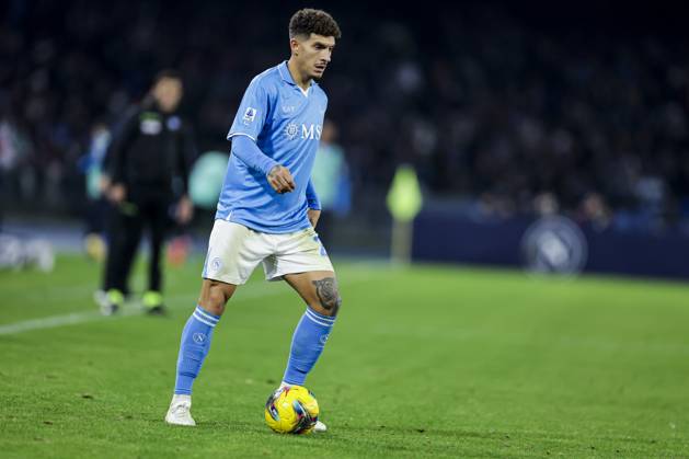 Italy: Serie a football match SSC Napoli vs AS Roma Napoli s Italian defender Giovanni Di Lorenzo controls the ball during the Serie A football match between SSC Napoli and AS Roma at the Diego Armando Maradona Stadium in Naples, November 24, 2024. ABPH7230 Copyright: xAntonioxBalascox