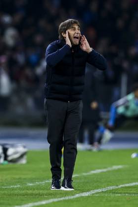 Italy: Serie a football match SSC Napoli vs AS Roma Napoli™s Italian coach Antonio Conte gesticulate during the Serie A football match between SSC Napoli and AS Roma at the Diego Armando Maradona Stadium in Naples, November 24, 2024. ABPH7747 Copyright: xAntonioxBalascox