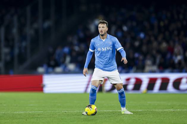 Italy: Serie a football match SSC Napoli vs AS Roma Napoli s Kosovar defender Amir Rrahmani controls the ball during the Serie A football match between SSC Napoli and AS Roma at the Diego Armando Maradona Stadium in Naples, November 24, 2024. ABPH7790 Copyright: xAntonioxBalascox