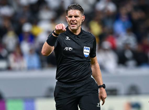 Football, 2026 FIFA World Cup, ambiguous hand gesture by video assistant referee Shaun Evans, archive footage