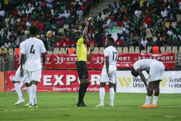 DOUALA, CAMEROON - OCTOBER 11: Amos Nondi Obiero of Kenya (yellow card) during the 2025 Africa Cup of Nations {AFCON} qualifier match between Cameroon and Kenya at Stade omnisport de Douala on October 11, 2024 in Douala, Cameroon. Photo by Vincent Kimto Copyright: xDavidxMichaelxProductionsx