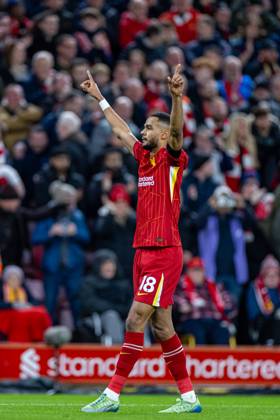 Football - FA Premier League - Liverpool FC v Manchester City FC LIVERPOOL, ENGLAND - Sunday, December 1, 2024: Liverpool s Cody Gakpo celebrates after scoring the opening goal during the FA Premier League match between Liverpool FC and Manchester City FC at Anfield. (Photo by David Rawcliffe Propaganda) LIVERPOOL Anfield MERSEYSIDE ENGLAND  Copyright: xDavidxRawcliffex P2024-12-01-Liverpool_Man_City-10