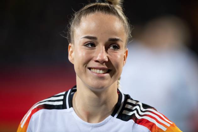 Giulia GWINN GER , portrait, portrait, portrait, cropped single image, single motif, womens national soccer match, Germany GER Italy ITA 1 2, on 02 12 2024 in Bochum Germany Â