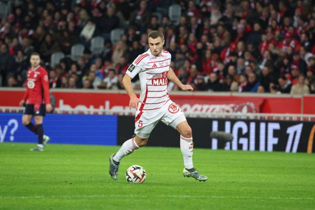 FOOTBALL : LOSC Lille vs Stade Brestois 29 - Ligue 1 - 06 12 2024 Brendan CHARDONNET (Brest) lors du match LOSC Lille vs Stade Brestois 29, Ligue 1, Decathlon Arena stade Pierre Mauroy, le 6 dà cembre 2024 Copyright: xx