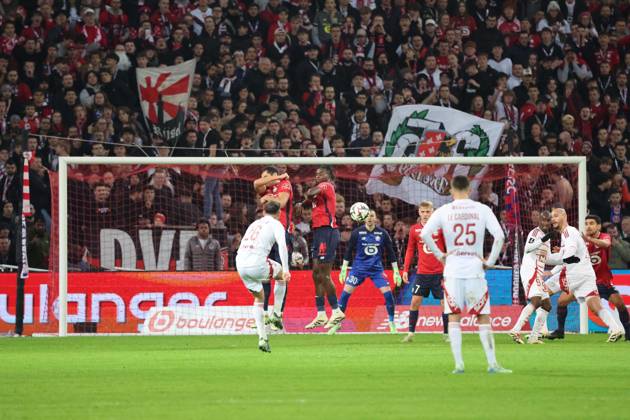 FOOTBALL : LOSC Lille vs Stade Brestois 29 - Ligue 1 - 06 12 2024 Action Stade Brestois lors du match LOSC Lille vs Stade Brestois 29, Ligue 1, Decathlon Arena stade Pierre Mauroy, le 6 dà cembre 2024 Copyright: xx