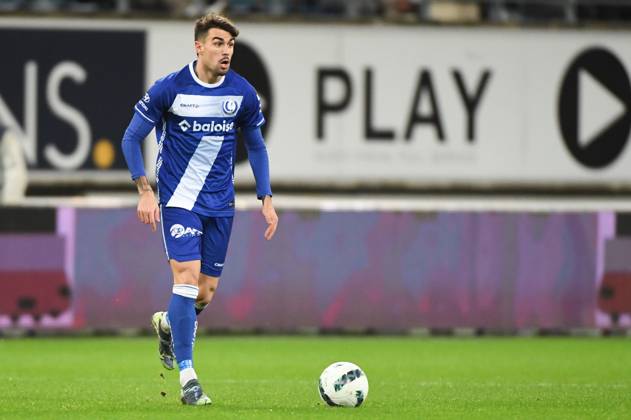 Gent s Tiago Araujo pictured in action during a soccer game between KAA Gent and STVV, Saturday 07 December 2024 in Gent, on day 17 of the 2024-2025 season of the Jupiler Pro League first division of the Belgian champiosnhip. JILLxDELSAUX  x107582817x