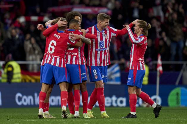 ESP: Atletico de Madrid v Sevilla FC. La Liga EA Sports. Date 16 Antoine Griezmann, Alexander Sorloth, Axel Witsel, Samuel Lino and Koke Resurreccion of Atletico de Madrid during the La Liga EA Sports match between Atletico de Madrid and Sevilla FC played at Riyadh Air Metropolitano Stadium on December 8, 2024 in Madrid, Spain. kpng Copyright: xCesarxCebollax xPRESSINPHOTOx PS_241208_001938