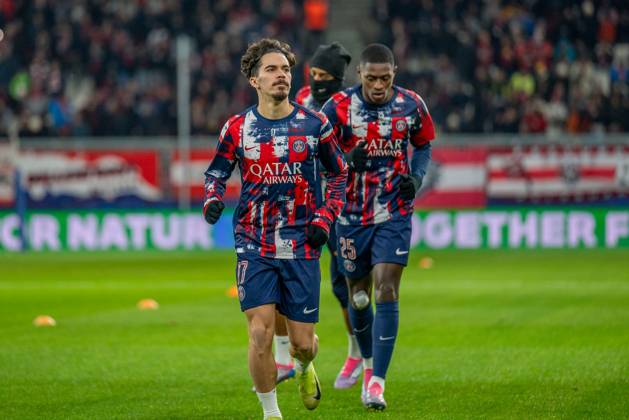 SOCCER - UEFA CL, RBS vs PSG SALZBURG,AUSTRIA,10.DEC.24 - SOCCER - UEFA Champions League, Red Bull Salzburg vs Paris Saint German. Image shows Vitinha (PSG) during warm up.  GEPAxpictures xWolfgangxKofler