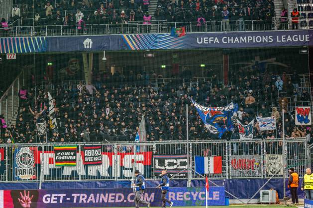 SOCCER - UEFA CL, RBS vs PSG SALZBURG,AUSTRIA,10.DEC.24 - SOCCER - UEFA Champions League, Red Bull Salzburg vs Paris Saint German. Image shows fans of PSG.  GEPAxpictures xWolfgangxKofler