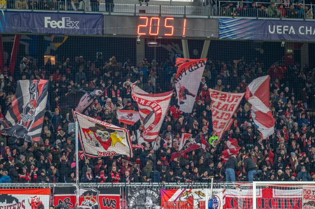 SOCCER - UEFA CL, RBS vs PSG SALZBURG,AUSTRIA,10.DEC.24 - SOCCER - UEFA Champions League, Red Bull Salzburg vs Paris Saint German. Image shows fans of RBS.  GEPAxpictures xWolfgangxKofler