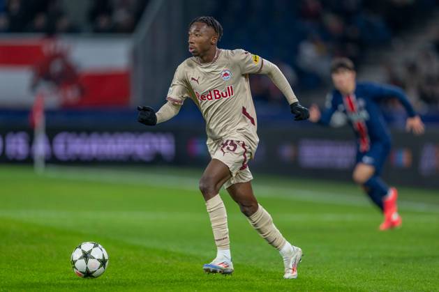 SOCCER - UEFA CL, RBS vs PSG SALZBURG,AUSTRIA,10.DEC.24 - SOCCER - UEFA Champions League, Red Bull Salzburg vs Paris Saint German. Image shows Dorgeles Nene (RBS).  GEPAxpictures xWolfgangxKofler