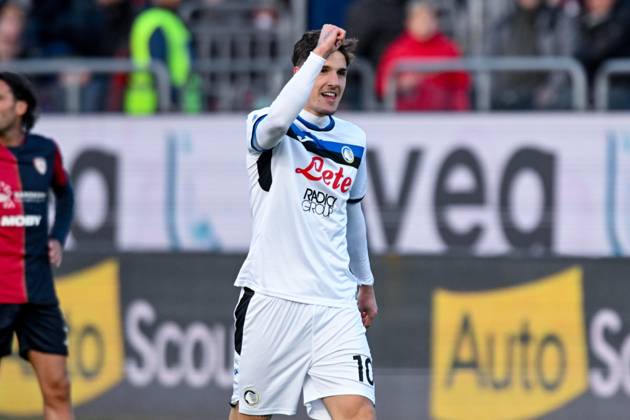Atalanta s streaker Nicol& xf2; Zaniolo celebrates after scoring the goal for 0-1 during the Serie A soccer match between Cagliari Calcio and Atalanta at the Unipol Domus in Cagliari, Sardinia - Friday, 14 December 2024. - Soccer  Copyright: xGianlucaxZuddas LaPressex