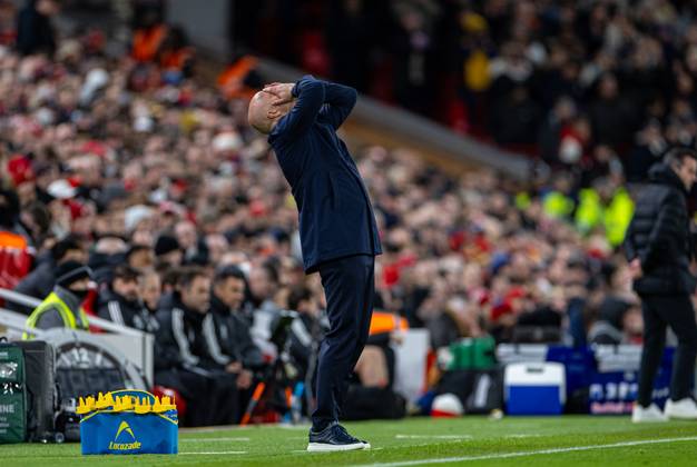 Football - FA Premier League - Liverpool FC v Fulham FC LIVERPOOL, ENGLAND - Saturday, December 14, 2024: Liverpool s head coach Arne Slot reacts during the FA Premier League match between Liverpool FC and Fulham FC at Anfield. (Photo by David Rawcliffe Propaganda) LIVERPOOL Anfield MERSEYSIDE ENGLAND Copyright: xDavidxRawcliffex P2024-12-14-Liverpool_Fulham-50