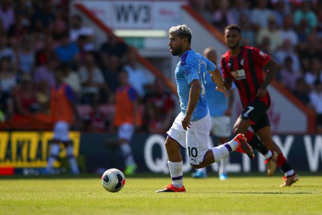 Bournemouth v Manchester City - Premier League - Vitality Stadium August 25, 2019, Bournemouth, United Kingdom: Sergio Aguero of Manchester City in action during the Premier League match at the Vitality Stadium, Bournemouth. Picture date: 25th August 2019. Picture credit should read: Craig Mercer Sportimage Bournemouth United Kingdom EDITORIAL USE ONLY Copyright: xx ZUMA-20190825_zaf_si1_040.jpg CraigxMercerx csmphototwo566856
