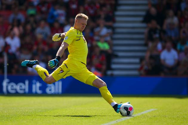 Bournemouth v Manchester City - Premier League - Vitality Stadium August 25, 2019, Bournemouth, United Kingdom: Aaron Ramsdale of Bournemouth in action during the Premier League match at the Vitality Stadium, Bournemouth. Picture date: 25th August 2019. Picture credit should read: Craig Mercer Sportimage Bournemouth United Kingdom EDITORIAL USE ONLY Copyright: xx ZUMA-20190825_zaf_si1_126.jpg CraigxMercerx csmphototwo566978