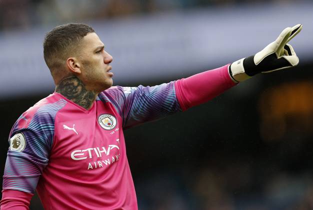 Manchester City v Aston Villa - Premier League - Etihad Stadium October 26, 2019, Manchester, United Kingdom: Ederson of Manchester City during the Premier League match against Aston Villa at the Etihad Stadium, Manchester. Picture date: 26th October 2019. Picture credit should read: Darren Staples Sportimage Manchester United Kingdom EDITORIAL USE ONLY Copyright: xx ZUMA-20191026_zaf_si1_075.jpg DarrenxStaplesx csmphototwo601010