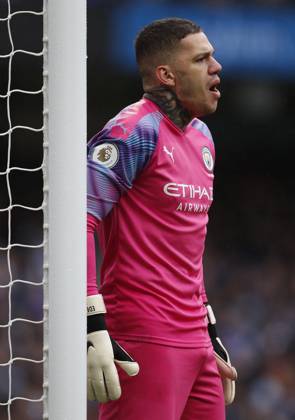 Manchester City v Aston Villa - Premier League - Etihad Stadium October 26, 2019, Manchester, United Kingdom: Ederson of Manchester City during the Premier League match against Aston Villa at the Etihad Stadium, Manchester. Picture date: 26th October 2019. Picture credit should read: Darren Staples Sportimage Manchester United Kingdom EDITORIAL USE ONLY Copyright: xx ZUMA-20191026_zaf_si1_072.jpg DarrenxStaplesx csmphototwo601013
