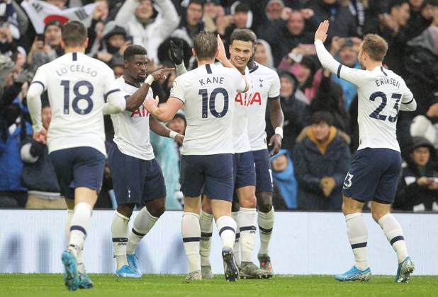 Tottenham Hotspur v Brighton and Hove Albion - Premier League - Tottenham Hotspur Stadium December 26, 2019, London, United Kingdom: Tottenhams Dele Alli celebrates after scoring to make it 2-1 during the Premier League match at the Tottenham Hotspur Stadium, London. Picture date: 26th December 2019. Picture credit should read: Paul Terry Sportimage London United Kingdom EDITORIAL USE ONLY Copyright: xx ZUMA-20191226_zaf_si1_103.jpg PaulxTerryx csmphototwo630114