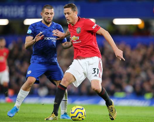 Chelsea v Manchester United, ManU - Premier League - Stamford Bridge February 17, 2020, London, United Kingdom: Manchester Uniteds Nemanja Matic is challenged by Chelseas Mateo Kovacic during the Premier League match at Stamford Bridge, London. Picture date: 17th February 2020. Picture credit should read: Paul Terry Sportimage London United Kingdom EDITORIAL USE ONLY Copyright: xx ZUMA-20200217_zaf_si1_111.jpg PaulxTerryx csmphototwo659348
