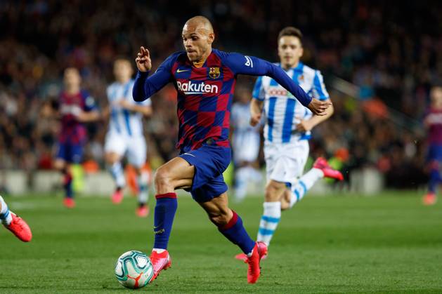 FC Barcelona, Barca v Real Sociedad - La Liga BARCELONA, SPAIN - MARCH 07:.Braithwaite of FC Barcelona in action during the Liga match between FC Barcelona and Real Sociedad at Camp Nou on March 07, 2020 in Barcelona, Spain. (Photo by DAX ESPA-Images) Barcelona Barcelona USA EDITORIAL USE ONLY Copyright: xx ZUMA-20200307_zaf_cs12_105.jpg ESPAxPhotoxAgencyx csmphototwo668753