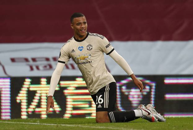 Aston Villa v Manchester United, ManU - Premier League - Villa Park July 9, 2020, Birmingham, United Kingdom: Mason Greenwood of Manchester United celebrates scoring their second goal during the Premier League match at Villa Park, Birmingham. Picture date: 9th July 2020. Picture credit should read: Darren Staples Sportimage Birmingham United Kingdom EDITORIAL USE ONLY Copyright: xx ZUMA-20200709_zaf_si1_136.jpg DarrenxStaplesx csmphototwo676999