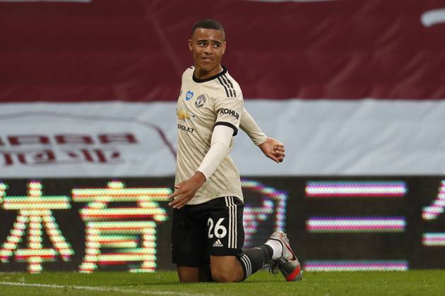 Aston Villa v Manchester United, ManU - Premier League - Villa Park July 9, 2020, Birmingham, United Kingdom: Mason Greenwood of Manchester United celebrates scoring their second goal during the Premier League match at Villa Park, Birmingham. Picture date: 9th July 2020. Picture credit should read: Darren Staples Sportimage Birmingham United Kingdom EDITORIAL USE ONLY Copyright: xx ZUMA-20200709_zaf_si1_135.jpg DarrenxStaplesx csmphototwo677002