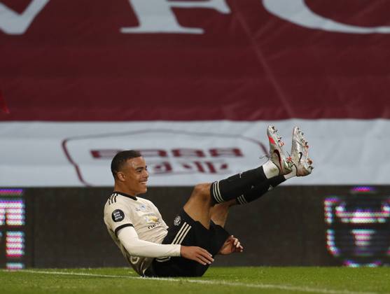Aston Villa v Manchester United, ManU - Premier League - Villa Park July 9, 2020, Birmingham, United Kingdom: Mason Greenwood of Manchester United celebrates scoring their second goal during the Premier League match at Villa Park, Birmingham. Picture date: 9th July 2020. Picture credit should read: Darren Staples Sportimage Birmingham United Kingdom EDITORIAL USE ONLY Copyright: xx ZUMA-20200709_zaf_si1_143.jpg DarrenxStaplesx csmphototwo677006