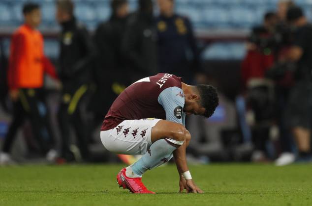 Aston Villa v Manchester United, ManU - Premier League - Villa Park July 9, 2020, Birmingham, United Kingdom: Dejected Trezeguet of Aston Villa during the Premier League match at Villa Park, Birmingham. Picture date: 9th July 2020. Picture credit should read: Darren Staples Sportimage Birmingham United Kingdom EDITORIAL USE ONLY Copyright: xx ZUMA-20200709_zaf_si1_173.jpg DarrenxStaplesx csmphototwo677035