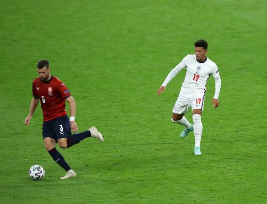 Czech Republic v England - UEFA EURO, EM, Europameisterschaft,Fussball 2020 - Group D - Wembley Stadium June 22, 2021, London, United Kingdom: London, England, 22nd June 2021. Jadon Sancho of England during the UEFA European Championships match at Wembley Stadium, London. Picture credit should read: David Klein Sportimage London United Kingdom EDITORIAL USE ONLY Copyright: xx ZUMA-20210622_zaf_si1_118.jpg DavidxKleinx csmphototwo750930