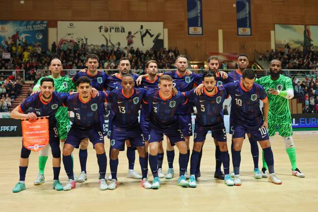 December 18, 2024, Povoa De Varzim, Porto, Portugal: Netherlands squad for this game during the UEFA Futsal Euro 2026 Qualifying match between Portugal and Netherlands at Pavilhao Municipal da Povoa de Varzim 18, 2024 in Povoa de Varzim, Portugal. Final Score Portugal 4 - 2 Netherlands Povoa De Varzim Portugal - ZUMAl192 20241218_zsp_l192_017 Copyright: xMiguelxLemosx