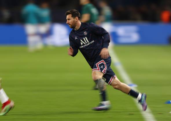 Paris Saint Germain v Manchester City - UEFA Champions League - Group A - Le Parc des Princes September 28, 2021, Paris, United Kingdom: Paris, France, 28th September 2021. Lionel Messi of Paris St Germain warm up ahead of the UEFA Champions League match at Le Parc des Princes, Paris. Picture credit should read: David Klein Sportimage Paris United Kingdom EDITORIAL USE ONLY Copyright: xx ZUMA-20210928_zaf_si1_018.jpg DavidxKleinx csmphototwo797593