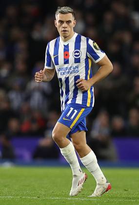 Brighton and Hove Albion v Newcastle United - Premier League - AMEX Stadium November 6, 2021, Brighton and Hove, United Kingdom: Brighton and Hove, England, 6th November 2021. Leandro Trossard of Brighton and Hove Albion during the Premier League match at the AMEX Stadium, Brighton and Hove. Picture credit should read: Paul Terry Sportimage Brighton and Hove United Kingdom EDITORIAL USE ONLY Copyright: xx ZUMA-20211106_zaf_si1_232.jpg PaulxTerryx csmphototwo817517