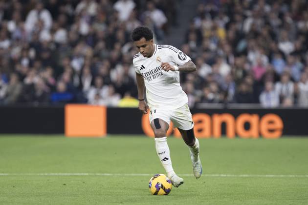 LA LIGA EA Sports - Real Madrid vs Sevilla MADRID, SPAIN - December 22: Rodrygo Goes of Real Madrid in action during the La Liga 2024 25 match between Real Madrid and Sevilla at Santiago Bernabeu Stadium. (Photo by Guillermo Martinez) Madrid Santiago BernabÃ u Stadium Spain Copyright: xGuillermoxMartinezx