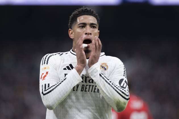 LA LIGA EA Sports - Real Madrid vs Sevilla MADRID, SPAIN - December 22: Jude Bellingham of Real Madrid reacts to a missed opportunity during the La Liga 2024 25 match between Real Madrid and Sevilla at Santiago Bernabeu Stadium. (Photo by Guillermo Martinez) Madrid Santiago BernabÃ u Stadium Spain Copyright: xGuillermoxMartinezx