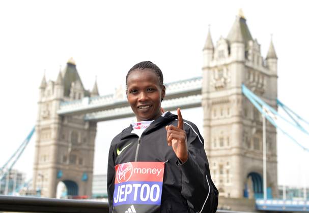 Track and Field: London Marathon-Elite Women Photocall Priscah Jeptoo (KEN) poses at the Tower Bridge prior to the 2016 London Marathon in London on Thursday, April 21, 2016. Photo by Jiro Mochizuki London England United Kingdom EDITORIAL USE ONLY Copyright: xImagexofxSportx JiroxMochizukix iosphotos137037