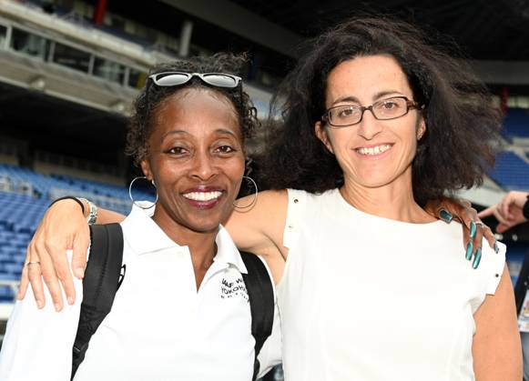 Track and Field: IAAF World Relays press conference, PK, Pressekonferenz Gail Devers (left) and Laura Arcoleo pose during a news conference prior to the IAAF World Relays, Friday, May 10, 2019, in Yokohama, Japan. Yokohama Japan EDITORIAL USE ONLY Copyright: xImagexofxSportx ImagexofxSportx iosphotos158360