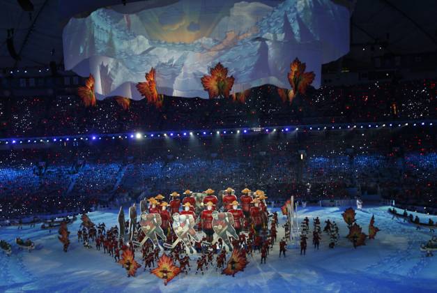 OLYMPICS -- OPENING CEREMONY Symbols of Canada are part of the Made in Canada segment during the Closing Ceremony of the 2010 Winter Olympics on Sunday, February 28, 2010, in Vancouver, British Columbia. (George Bridges MCT) VANCOUVER BC CAN EDITORIAL USE ONLY Copyright: xx 1085269 GeorgexBridgesx krtphotoslive403350