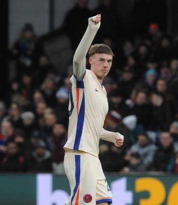 Football - 2024 2025 Premier League - Crystal Palace vs Chelsea - Selhurst Park - Saturday 4th January 2025 Cole Palmer of Chelsea celebrates scoring his first half goal