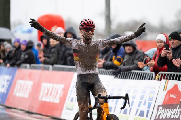 Cyclo cross, World Cup Dendermonde, 06 01 2025 Junior winner Benedikt Benz GER Dendermonde Germany Copyright: xMarcelxHilgerx