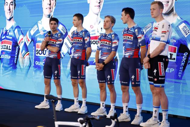 2025 Soudal Quick-Step Team Presentation CALP, SPAIN - JANUARY 09 : Landa Mikel (ESP) of Soudal - Quick Step pictured during the 2025 team presentation of the Soudal Quick-Step pro cycling team on January 9, 2025 in Calp, SPAIN, 09 01 2025 Calp SPAIN  Copyright: xJanxDexMeuleneirx