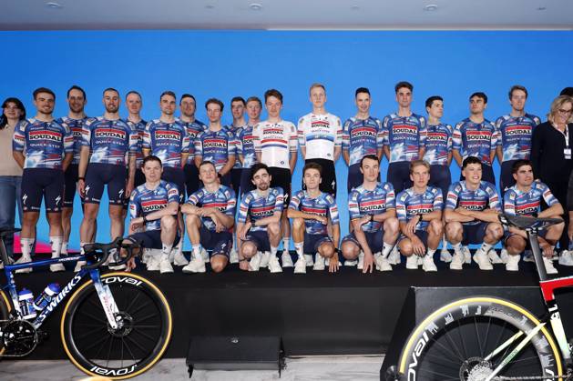 2025 Soudal Quick-Step Team Presentation CALP, SPAIN - JANUARY 09 : team pictured during the 2025 team presentation of the Soudal Quick-Step pro cycling team on January 9, 2025 in Calp, SPAIN, 09 01 2025 Calp SPAIN  Copyright: xJanxDexMeuleneirx