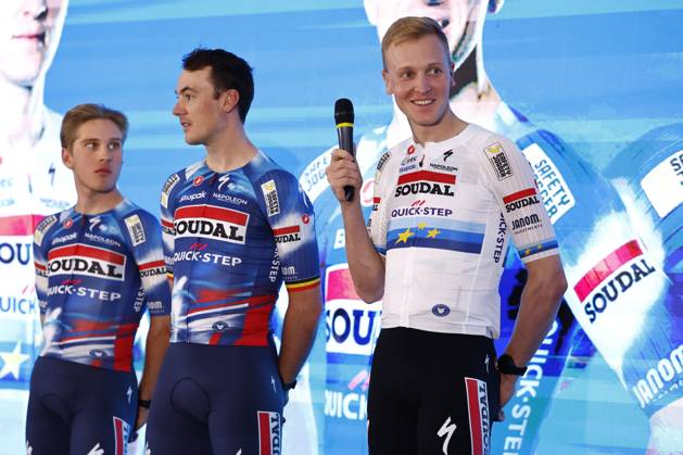 2025 Soudal Quick-Step Team Presentation CALP, SPAIN - JANUARY 09 : Merlier Tim (BEL) of Soudal - Quick Step pictured during the 2025 team presentation of the Soudal Quick-Step pro cycling team on January 9, 2025 in Calp, SPAIN, 09 01 2025 Calp SPAIN  Copyright: xJanxDexMeuleneirx