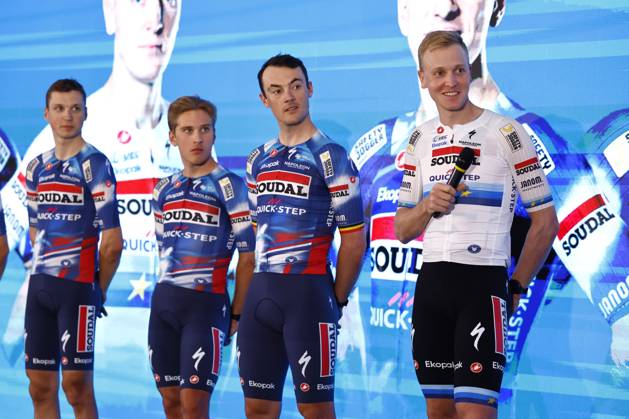2025 Soudal Quick-Step Team Presentation CALP, SPAIN - JANUARY 09 : Merlier Tim (BEL) of Soudal - Quick Step pictured during the 2025 team presentation of the Soudal Quick-Step pro cycling team on January 9, 2025 in Calp, SPAIN, 09 01 2025 Calp SPAIN  Copyright: xJanxDexMeuleneirx