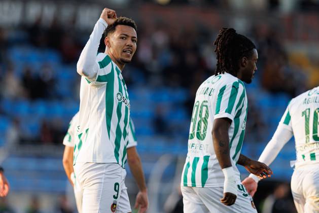Clayton seen in action celebrating after scoring goal during Taca De Portugal game between teams of Casa Pia AC and Rio Ave FC at Estadio Municipal Rio Maior (Maciej Rogowski) Rio Maior Estadio Municipal Rio Maior Portugal Copyright: xMaciejxRogowskix cpacrfc2425-38