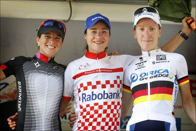 Brainwash Ladies Tour stage- 6 Berg en Terblijt - Netherlands - wielrennen - cycling - radsport - cyclisme - Evelyn Stevens - Marianne Vos (Rabobank) - Judith Arndt pictured during the Brainwash Ladies Tour stage- 6 - women s race - Photo News Berg en Terblijt Netherlands  Copyright: xx 10382807-003