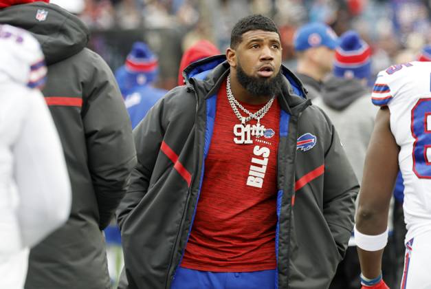 FOXBOROUGH, MA - JANUARY 05: Buffalo Bills defensive tackle Ed Oliver (91) during a game between the New England Patriots and the Buffalo Bills on January 5, 2025, at Gillette Stadium in Foxborough, Massachusetts. (Photo by Fred Kfoury III Icon Sportswire) NFL, American Football Herren, USA JAN 05 Bills at Patriots EDITORIAL USE ONLY Icon482250105068