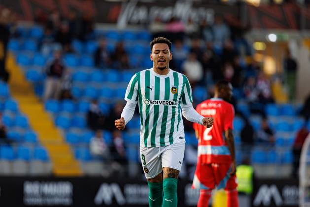 Clayton seen in action celebrating after scoring goal during Taca De Portugal game between teams of Casa Pia AC and Rio Ave FC at Estadio Municipal Rio Maior (Maciej Rogowski) Rio Maior Estadio Municipal Rio Maior Portugal Copyright: xMaciejxRogowskix cpacrioavefull2425-086