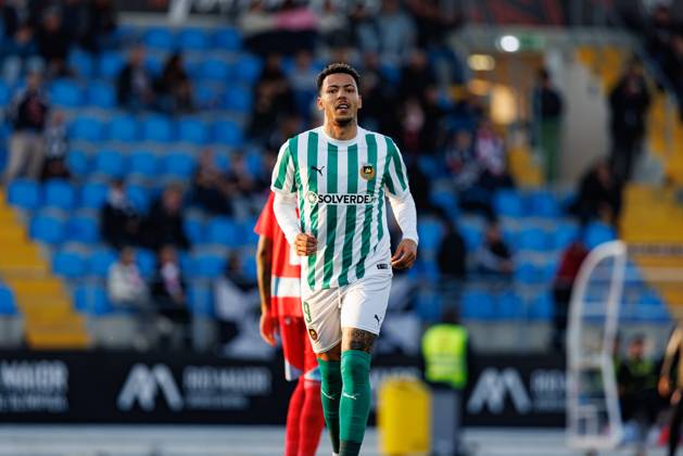 Clayton seen in action celebrating after scoring goal during Taca De Portugal game between teams of Casa Pia AC and Rio Ave FC at Estadio Municipal Rio Maior (Maciej Rogowski) Rio Maior Estadio Municipal Rio Maior Portugal Copyright: xMaciejxRogowskix cpacrioavefull2425-084