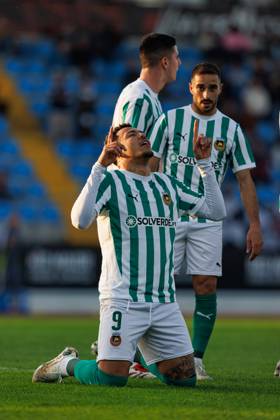 Clayton seen in action celebrating after scoring goal during Taca De Portugal game between teams of Casa Pia AC and Rio Ave FC at Estadio Municipal Rio Maior (Maciej Rogowski) Rio Maior Estadio Municipal Rio Maior Portugal Copyright: xMaciejxRogowskix cpacrioavefull2425-095