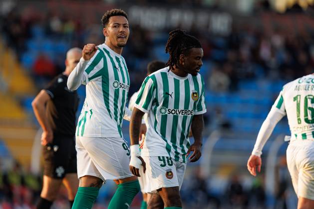 Clayton seen in action celebrating after scoring goal during Taca De Portugal game between teams of Casa Pia AC and Rio Ave FC at Estadio Municipal Rio Maior (Maciej Rogowski) Rio Maior Estadio Municipal Rio Maior Portugal Copyright: xMaciejxRogowskix cpacrioavefull2425-097